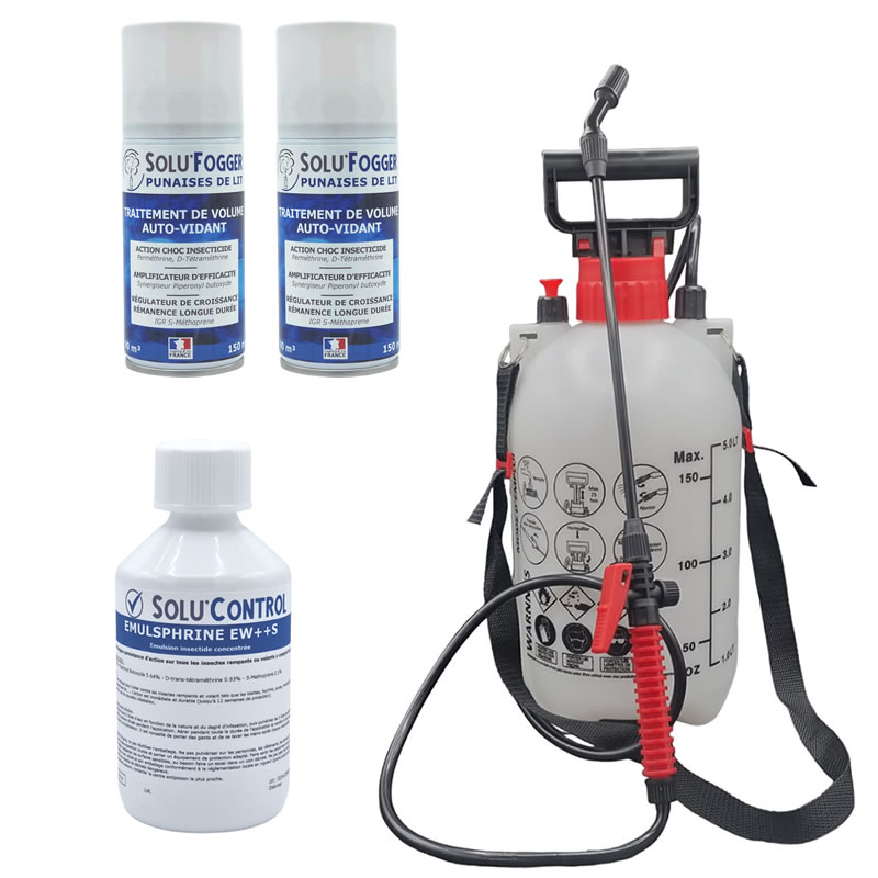 Kit Pro sans EPI traitement insecticide et fumigène contre la punaise de lit - 50 m²