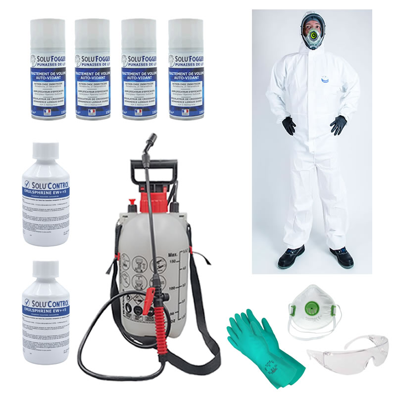 Kit Pro complet traitement insecticide et fumigène contre la punaise de lit Solu